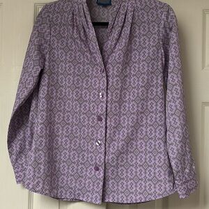 Pendleton Lavender Aztec Southwest Print Button Up Women’s Shirt Sz 4